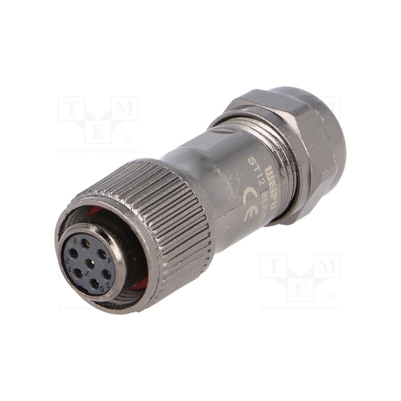1 pcs x WEIPU - ST1210/S7 - Plug, ST12, female, PIN: 7, IP67, 5÷8mm, 5A, soldering, for cable