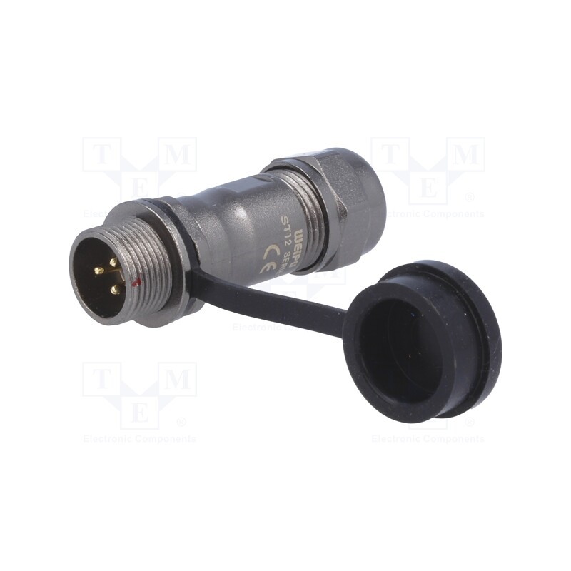 1 pcs x WEIPU - ST1211/P3 - Plug, ST12, male, PIN: 3, IP67, 5÷8mm, 13A, soldering, for cable, 250V