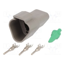 1 pcs x DEUTSCH - S-DT 04-3 P - Connector: wire-wire, DT, male, plug, for cable, PIN: 3, crimped