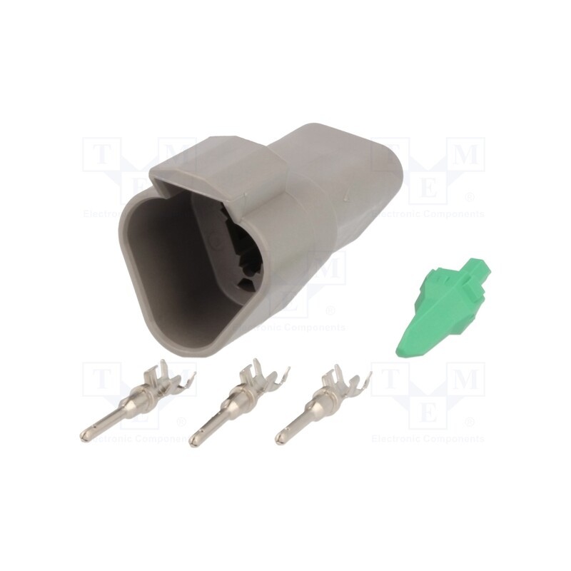 1 pcs x DEUTSCH - S-DT 04-3 P - Connector: wire-wire, DT, male, plug, for cable, PIN: 3, crimped