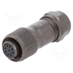 1 pcs x WEIPU - ST1210/S9 - Plug, ST12, female, PIN: 9, IP67, 5÷8mm, 3A, soldering, for cable