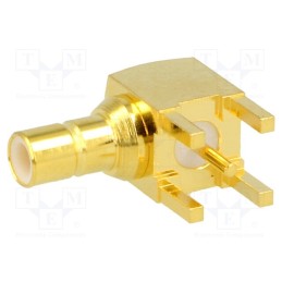 1 pcs x TE Connectivity - 1-1337481-0 - Socket, SMB, male, angled 90°, 50Ω, THT, on PCBs, PTFE, gold-plated