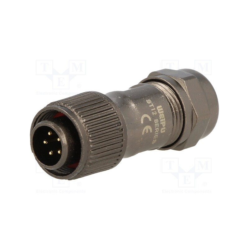 1 pcs x WEIPU - ST1210/P5 - Plug, ST12, male, PIN: 5, IP67, 5÷8mm, 5A, soldering, for cable, 180V