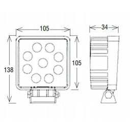LED work halogen lamp 27w 12v 24v searchlight