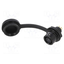 1 pcs x WEIPU - SA612/S5B - Socket, SA6, female, PIN: 5, IP67, 3A, soldering, 30V, 0.5mm2