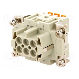 1 pcs x ILME - CSHF 06 - Connector: HDC, contact insert, female, CSH, PIN: 6, 6+PE, 16A, 600V