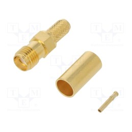 1 pcs x TELEGu00c4RTNER - J01151A0491Z - Plug, SMA, female, straight, 50Ω, RG58C/U, soldering,crimped, PTFE