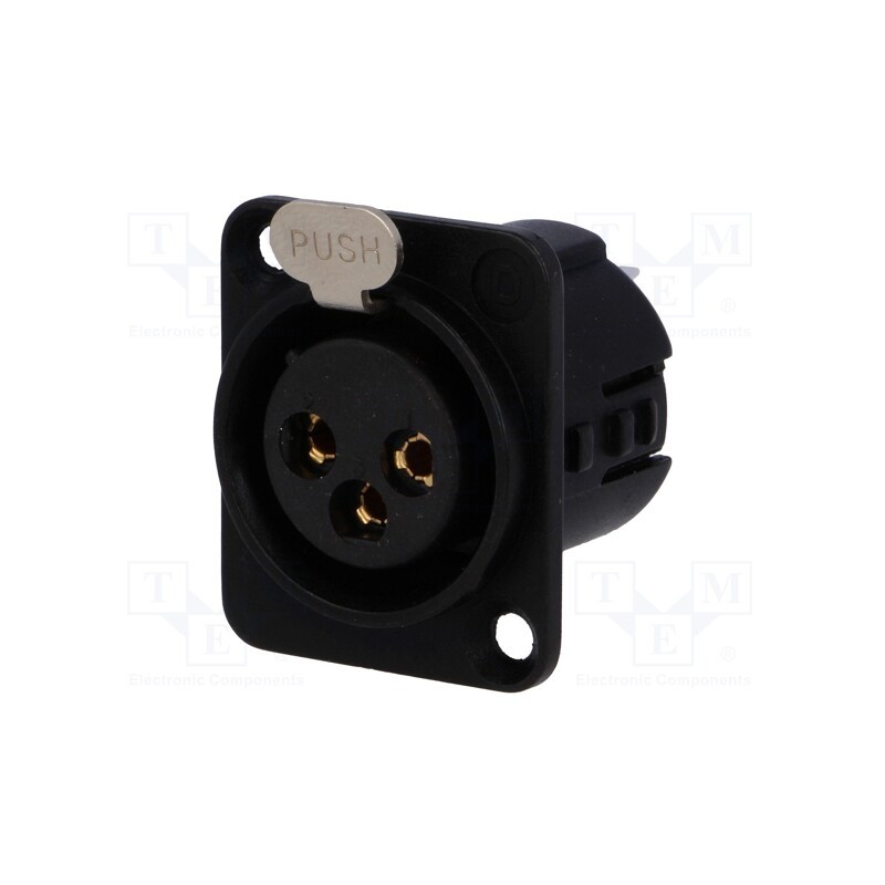 1 pcs x DELTRON - 724-0300 - Socket, XLR, female, PIN: 3, straight, soldering, gold-plated, 50V