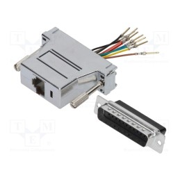 1 pcs x MH CONNECTORS - MHDA25-PMJ8-M-K-RC - Transition: adapter, D-Sub 25pin male,RJ45 socket