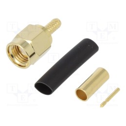 1 pcs x AMPHENOL RF - 132114 - Plug, SMA, male, straight, 50Ω, soldering,crimped, for cable, PTFE