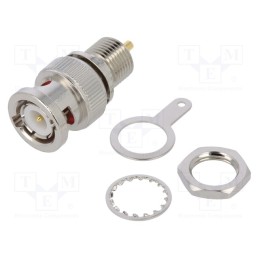 1 pcs x AMPHENOL RF - 112420 - Socket, BNC, male, straight, 50Ω, soldering, POM, gold-plated