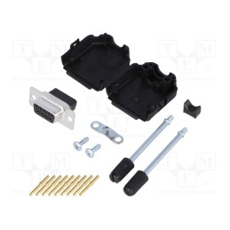 1 pcs x ENCITECH - 6355-0078-11 - D-Sub, PIN: 9, plug, female, crimped, for cable, black