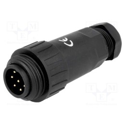 1 pcs x WEIPU - WA22J7TE1-6MM - Plug, WA22, male, PIN: 7, 6+PE, IP67, 5÷6.5mm, 10A, soldering, 250V
