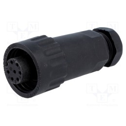 1 pcs x WEIPU - WA22K7ZE1-8MM - Plug, WA22, female, PIN: 7, 6+PE, IP67, 7÷8.5mm, 10A, soldering, 250V