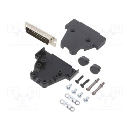 1 pcs x ENCITECH - 6355-0037-03 - D-Sub, PIN: 25, plug, male, soldering, for cable, black