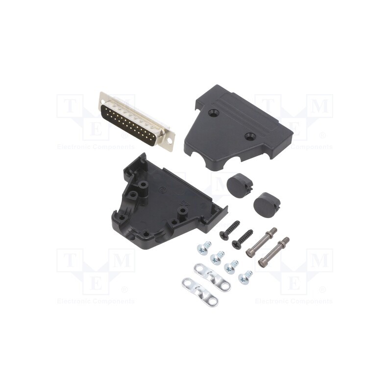 1 pcs x ENCITECH - 6355-0037-03 - D-Sub, PIN: 25, plug, male, soldering, for cable, black