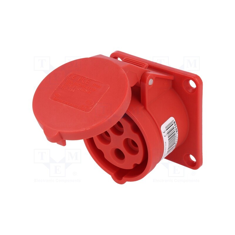 1 pcs x PCE - 314-6 - Connector: AC supply 3-phase, socket, female, 16A, 400VAC, IP44