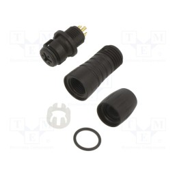 1 pcs x BINDER - 99 9206 00 03 - Connector: circular, 620, 125V, PIN: 3, plug, female, soldering, 3A