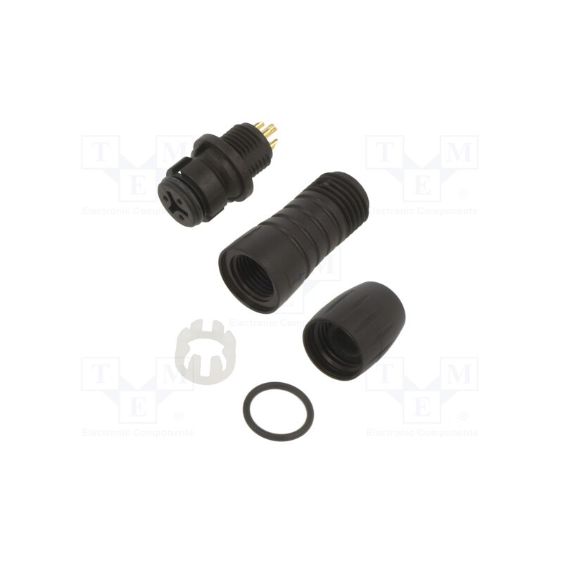 1 pcs x BINDER - 99 9206 00 03 - Connector: circular, 620, 125V, PIN: 3, plug, female, soldering, 3A