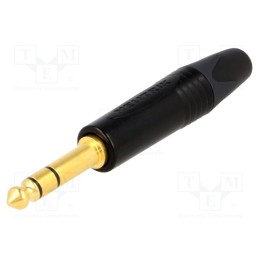1 pcs x NEUTRIK - NP3X-B - Plug, Jack 6,3mm, male, stereo, ways: 3, straight, for cable, black