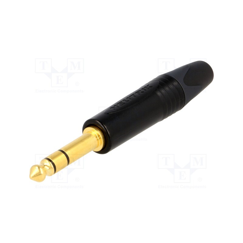 1 pcs x NEUTRIK - NP3X-B - Plug, Jack 6,3mm, male, stereo, ways: 3, straight, for cable, black