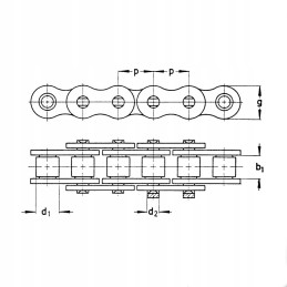 Pologniwo chain 38 4 vb claas 680584 1 rollon