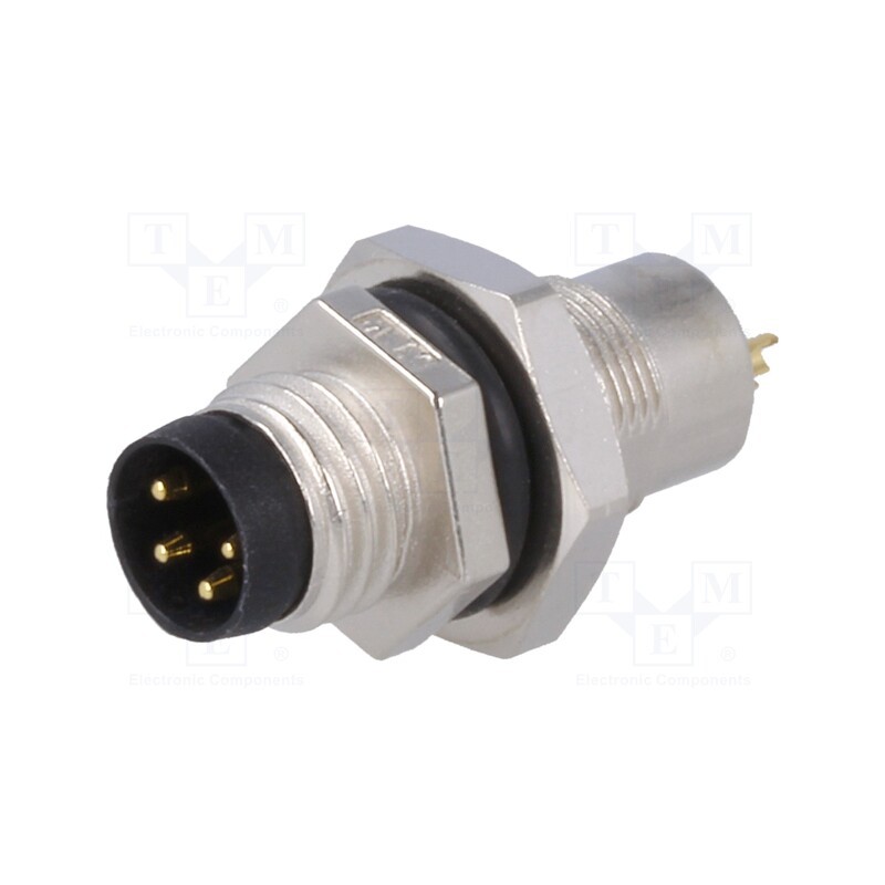 1 pcs x AMPHENOL LTW - 8-04PMMS-SH7001 - Connector: M8, male, PIN: 4, for panel mounting,rear side nut