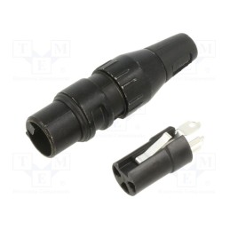 1 pcs x DELTRON - 708-0300 - Plug, XLR, female, PIN: 3, straight, for cable, soldering, 50V, 15A