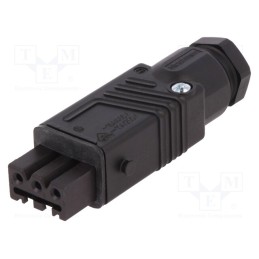 1 pcs x HIRSCHMANN - 932140100 STAK 3 N SCHWARZ - Connector: rectangular, ST, plug, female, PIN: 3, tinned, IP54, 16A