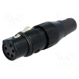 1 pcs x DELTRON - 708-0400 - Plug, XLR, female, PIN: 4, straight, for cable, soldering, 50V, 10A