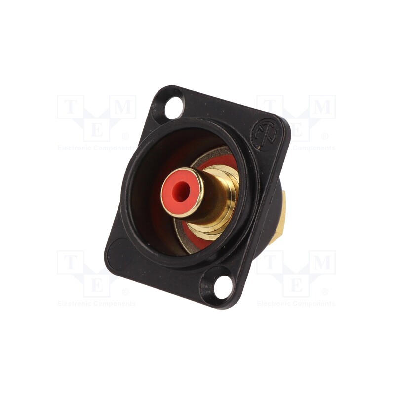 1 pcs x NEUTRIK - NF2D-B-2 - Socket, RCA, female, soldering, gold-plated, Marker: red