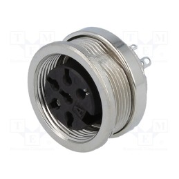 1 pcs x AMPHENOL - T3403000U - Connector: M16, socket, female, soldering, PIN: 6, 5A, 300V, IP40