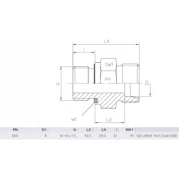 Connection nipple ge stainless steel m14x1 5 m14x1 5