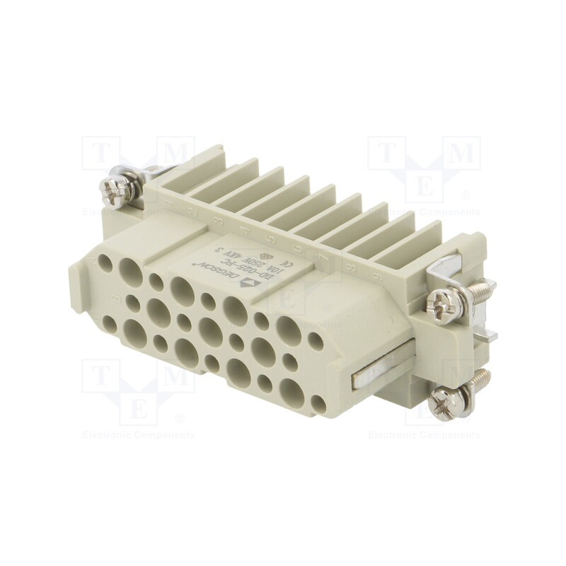 1 pcs x DEGSON ELECTRONICS - DD-025-FC - Connector: HDC, contact insert, female, DD, PIN: 25, 25+PE, crimped