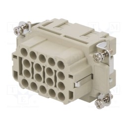 1 pcs x DEGSON ELECTRONICS - DEE-018-FC - Connector: HDC, contact insert, female, DEE, PIN: 18, 18+PE, crimped