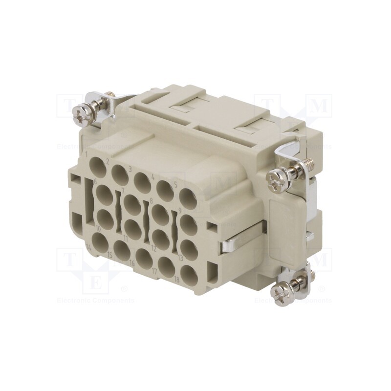 1 pcs x DEGSON ELECTRONICS - DEE-018-FC - Connector: HDC, contact insert, female, DEE, PIN: 18, 18+PE, crimped