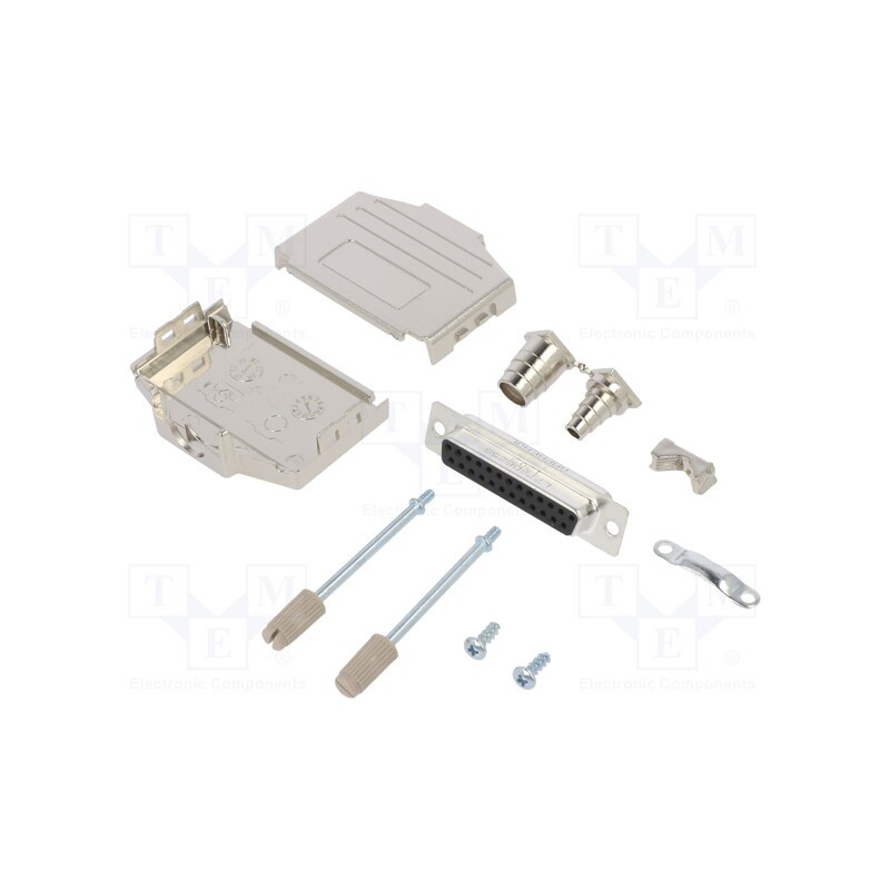 1 pcs x Amphenol Communications Solutions - L17DPPK25-M+L717SDE25S - D-Sub, PIN: 25, female, straight, soldering, for cable, gol