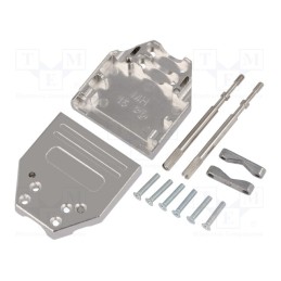 1 pcs x ENCITECH - DTZI15-K - Enclosure: for D-Sub connectors, D-Sub 15pin,D-Sub HD 26pin