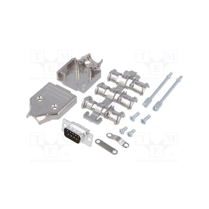 1 pcs x MH CONNECTORS - MHDM9-DM9P-K - D-Sub, PIN: 9, plug, male, straight, soldering, for cable