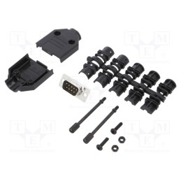 1 pcs x ENCITECH - 6355-0033-01 - D-Sub, PIN: 9, plug, male, soldering, for cable, black