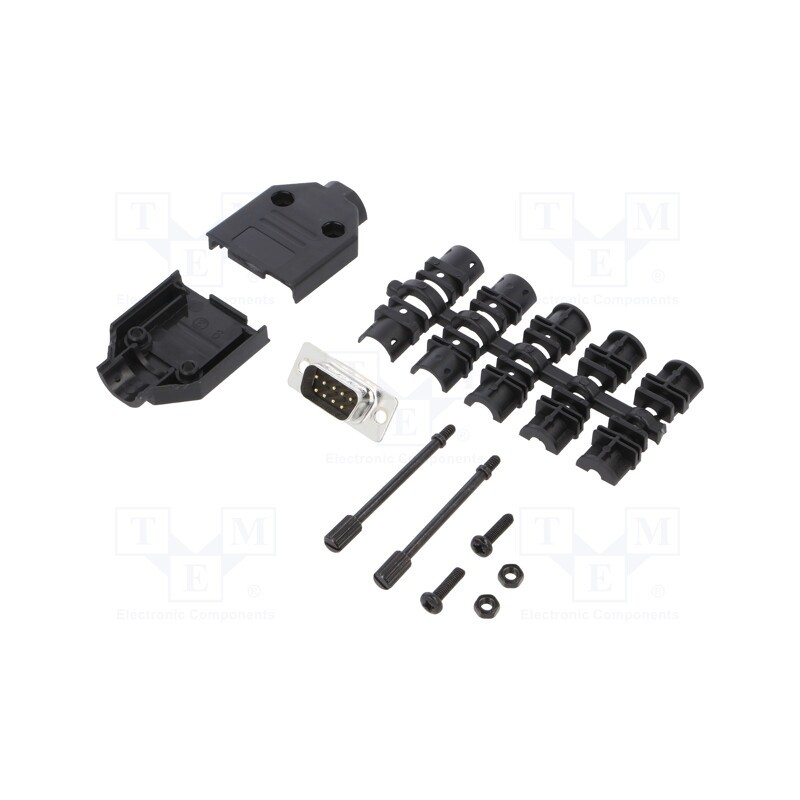 1 pcs x ENCITECH - 6355-0033-01 - D-Sub, PIN: 9, plug, male, soldering, for cable, black