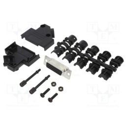 1 pcs x Amphenol Communications Solutions - L17D45PK-P-15+L77HDA26S - D-Sub HD, PIN: 26, female, angled 45°, soldering, for cabl