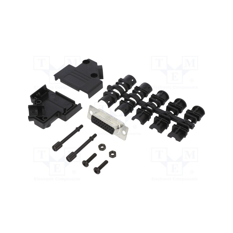 1 pcs x Amphenol Communications Solutions - L17D45PK-P-15+L77HDA26S - D-Sub HD, PIN: 26, female, angled 45°, soldering, for cabl