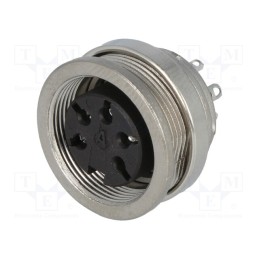 1 pcs x AMPHENOL - T3363000U - Connector: M16, socket, female, soldering, PIN: 5, 5A, 300V, IP40