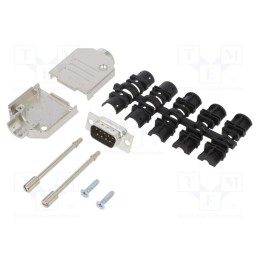 1 pcs x Amphenol Communications Solutions - L17DTZK09+L717SDE09P - D-Sub, PIN: 9, male, straight, soldering, for cable, gold fla