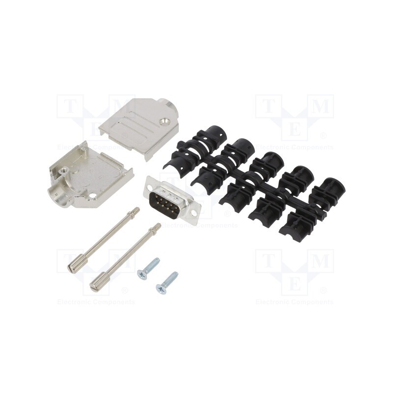 1 pcs x Amphenol Communications Solutions - L17DTZK09+L717SDE09P - D-Sub, PIN: 9, male, straight, soldering, for cable, gold fla