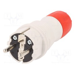 1 pcs x PLASTROL - W-98000 - Connector: AC supply, male, plug, 2P+PE, 250VAC, 16A, for cable