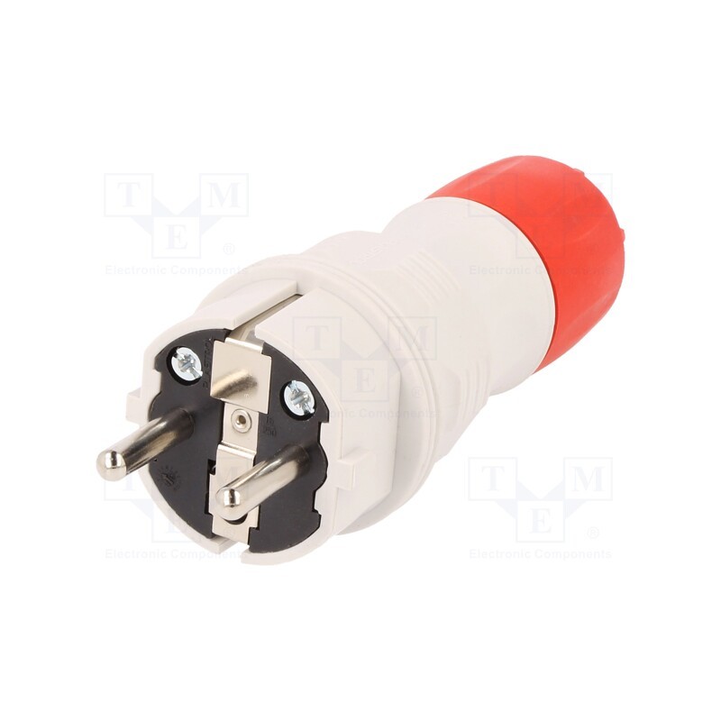 1 pcs x PLASTROL - W-98000 - Connector: AC supply, male, plug, 2P+PE, 250VAC, 16A, for cable