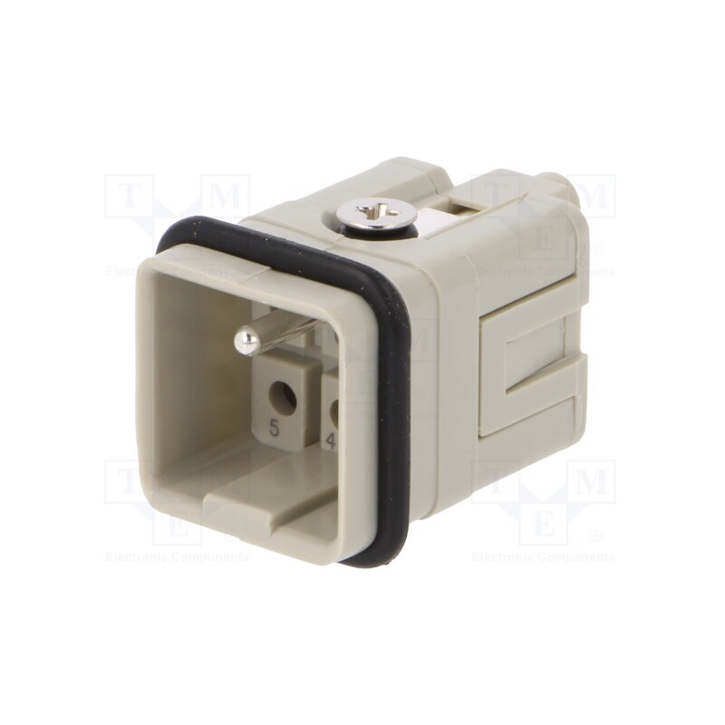 1 pcs x TE Connectivity - HQ-005-M - Connector: HDC, male, HQ, PIN: 6, 5+PE, size 1, w/o contacts, 16A