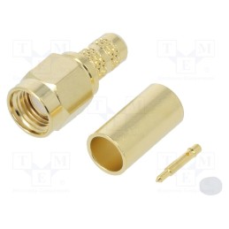 1 pcs x AMPHENOL RF - 132113 - Plug, SMA, male, straight, 50Ω, soldering,crimped, for cable, PTFE